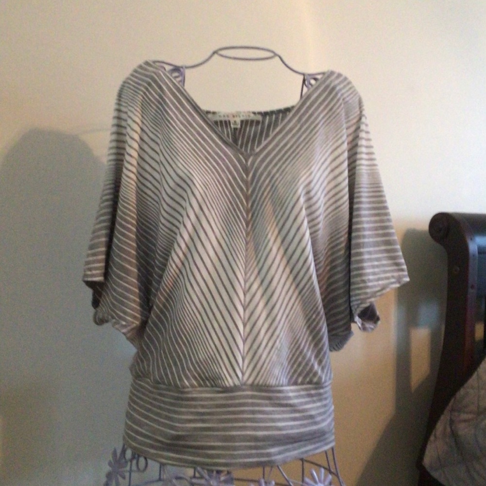 Max Studio Chevron striped top